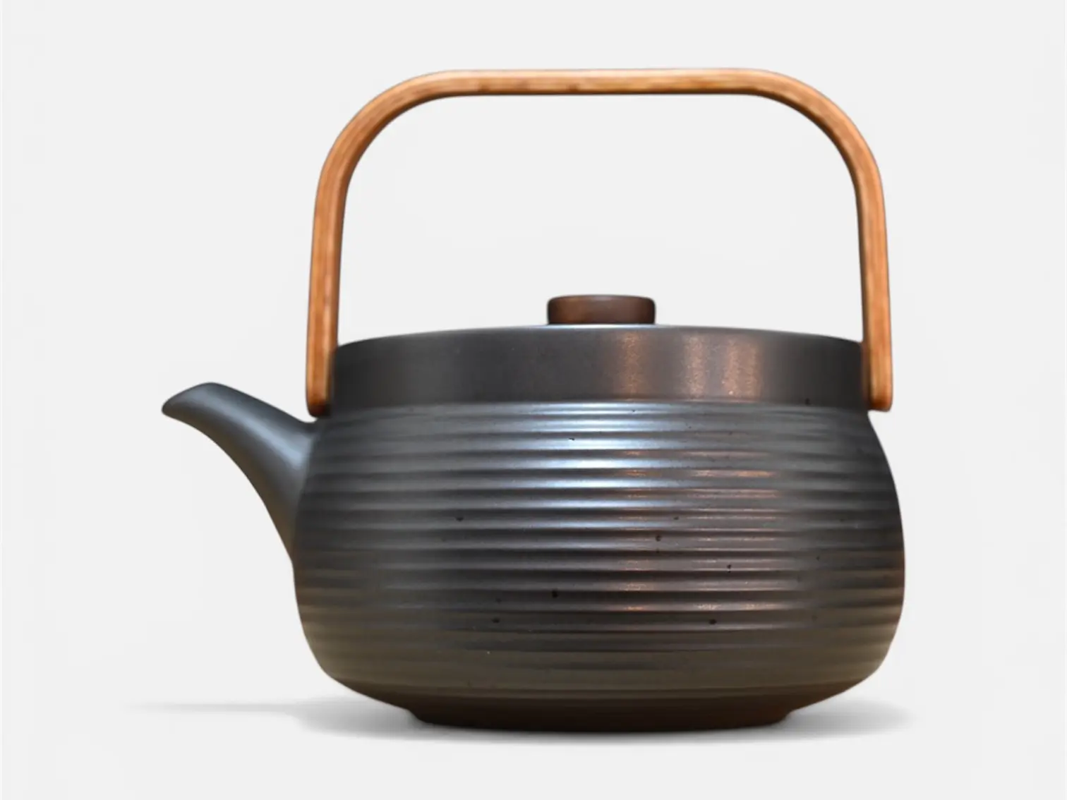 Teekanne Japandi (schwarz, mit Holzgriff) 1 Teekanne Japandi schwarz 1,5l